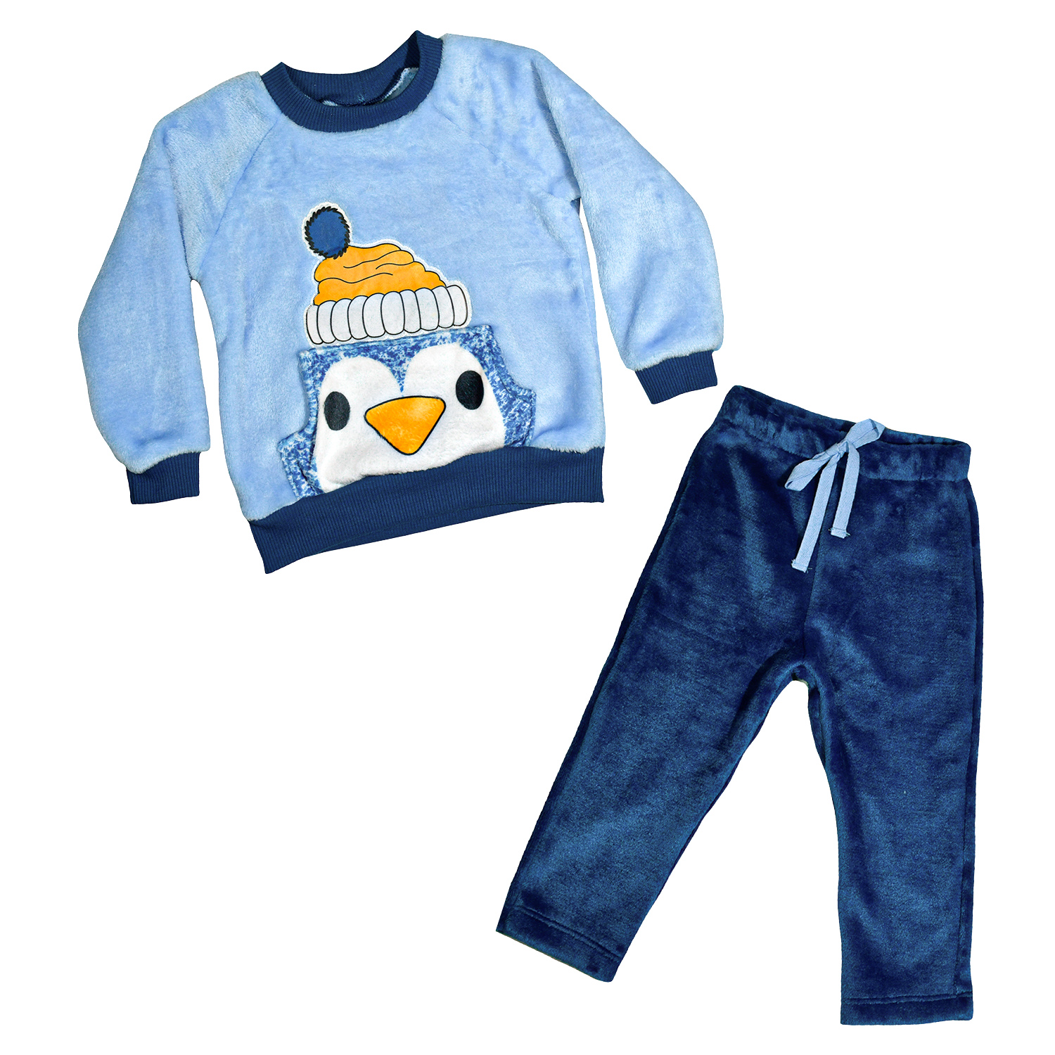 Foto 2 pulgar | Conjunto De Pants Y Sudadera Pingüino Azul Para Bebé