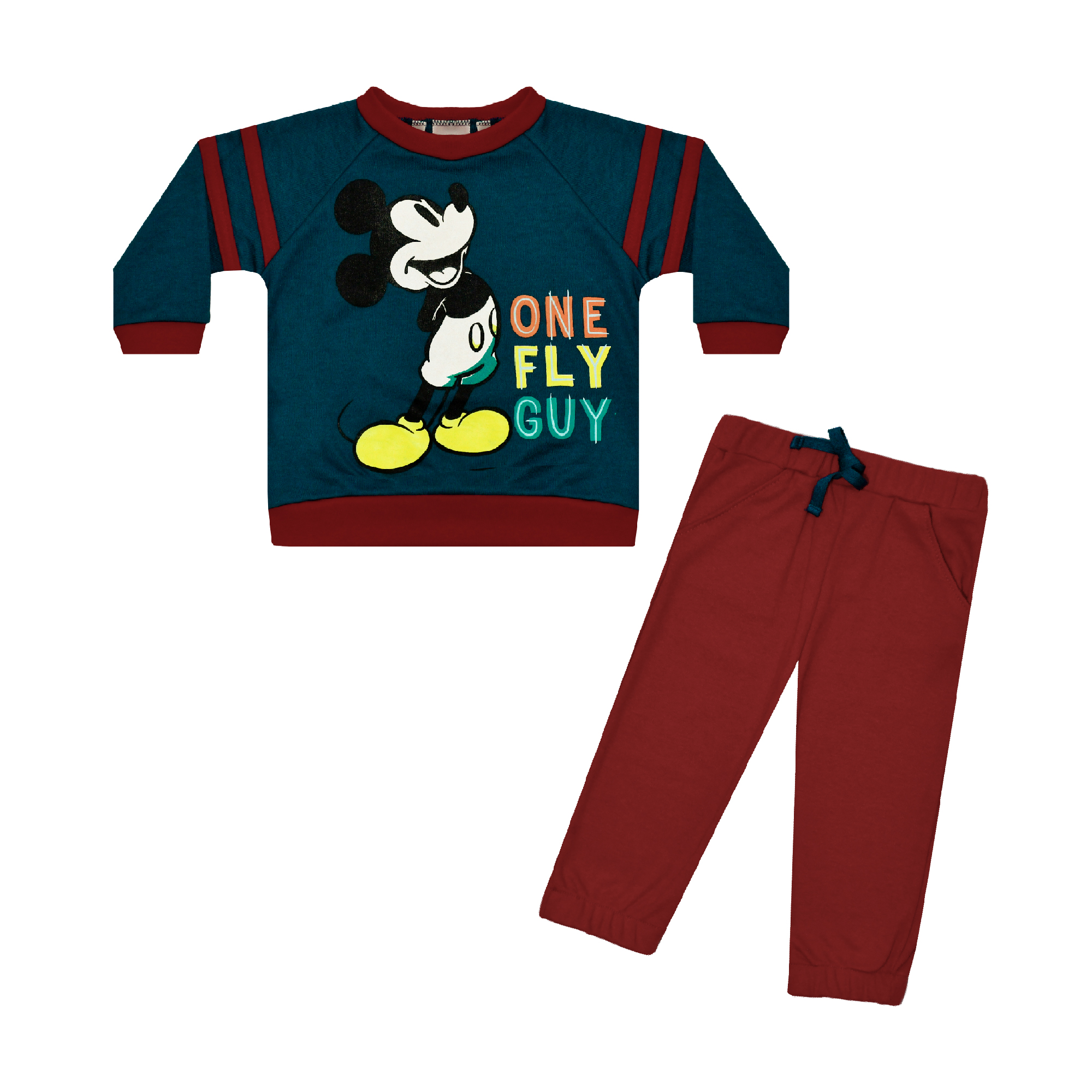 Foto 2 pulgar | Conjunto Bebe Niño Azul Y Rojo Mickey Mouse Disney Only Fly Guy