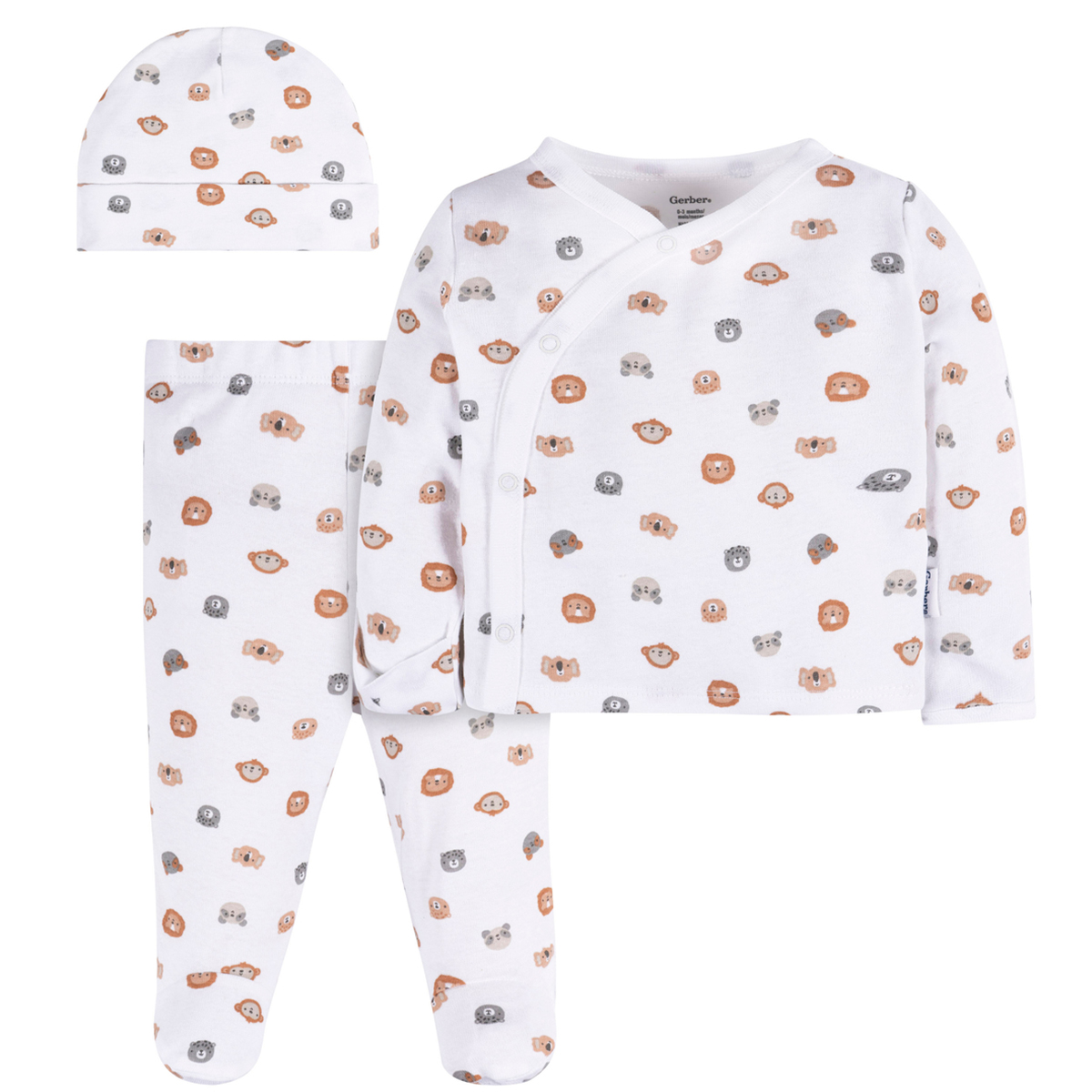 Foto 1 | Conjunto Gerber Essentials Bebé Blanco 3 Piezas Algodón Bebe