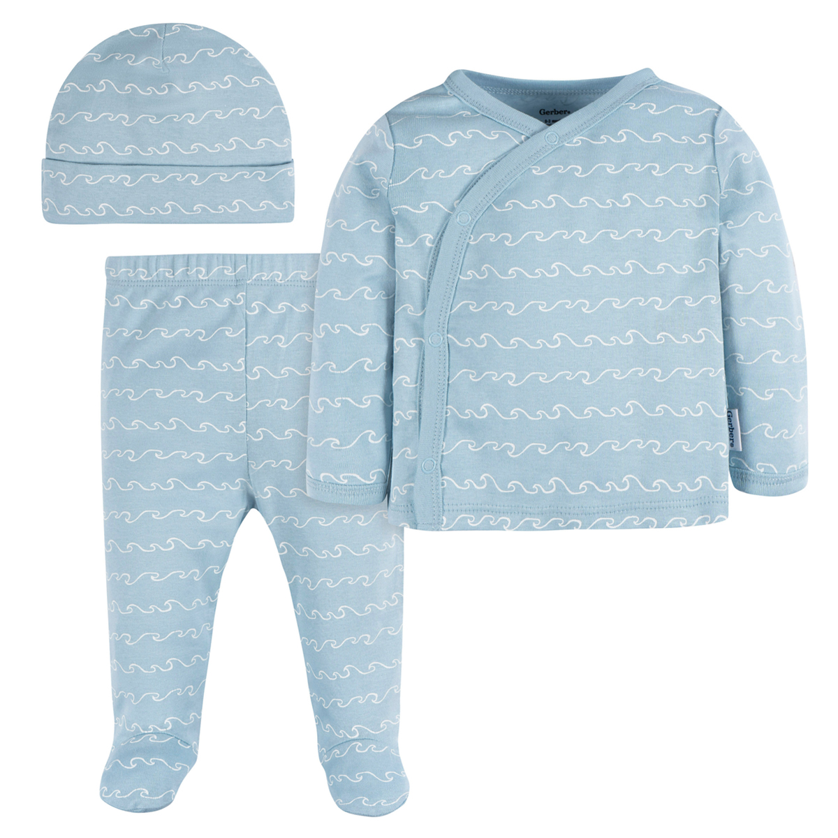 Conjunto Gerber Essentials Azul 3 Piezas Bebé Algodón