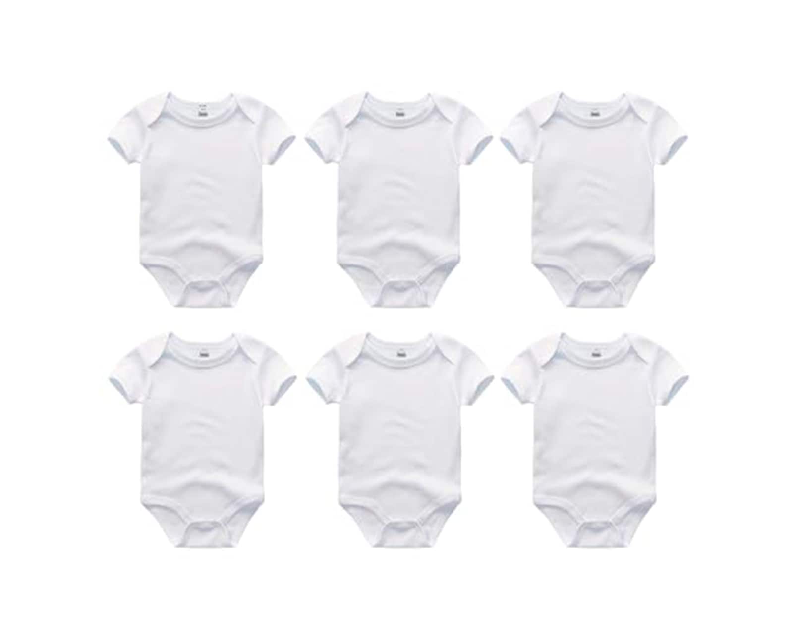 Paquete De 6 Camisas Para Bebé 100% Algodón Unisex Blanco 6-9 Meses Bluelander $349