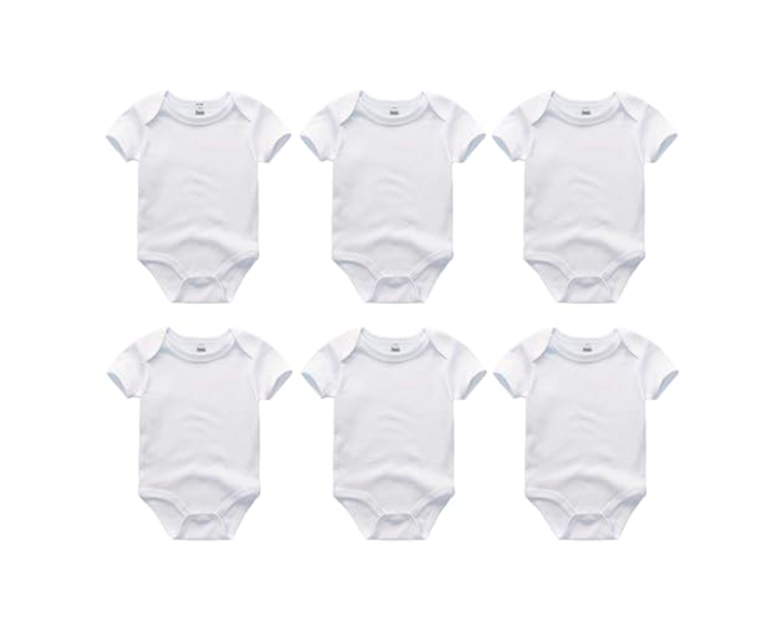 Foto 2 pulgar | Paquete De 6 Camisas Para Bebé 100% Algodón Unisex Blanco 6-9 Meses Bluelander