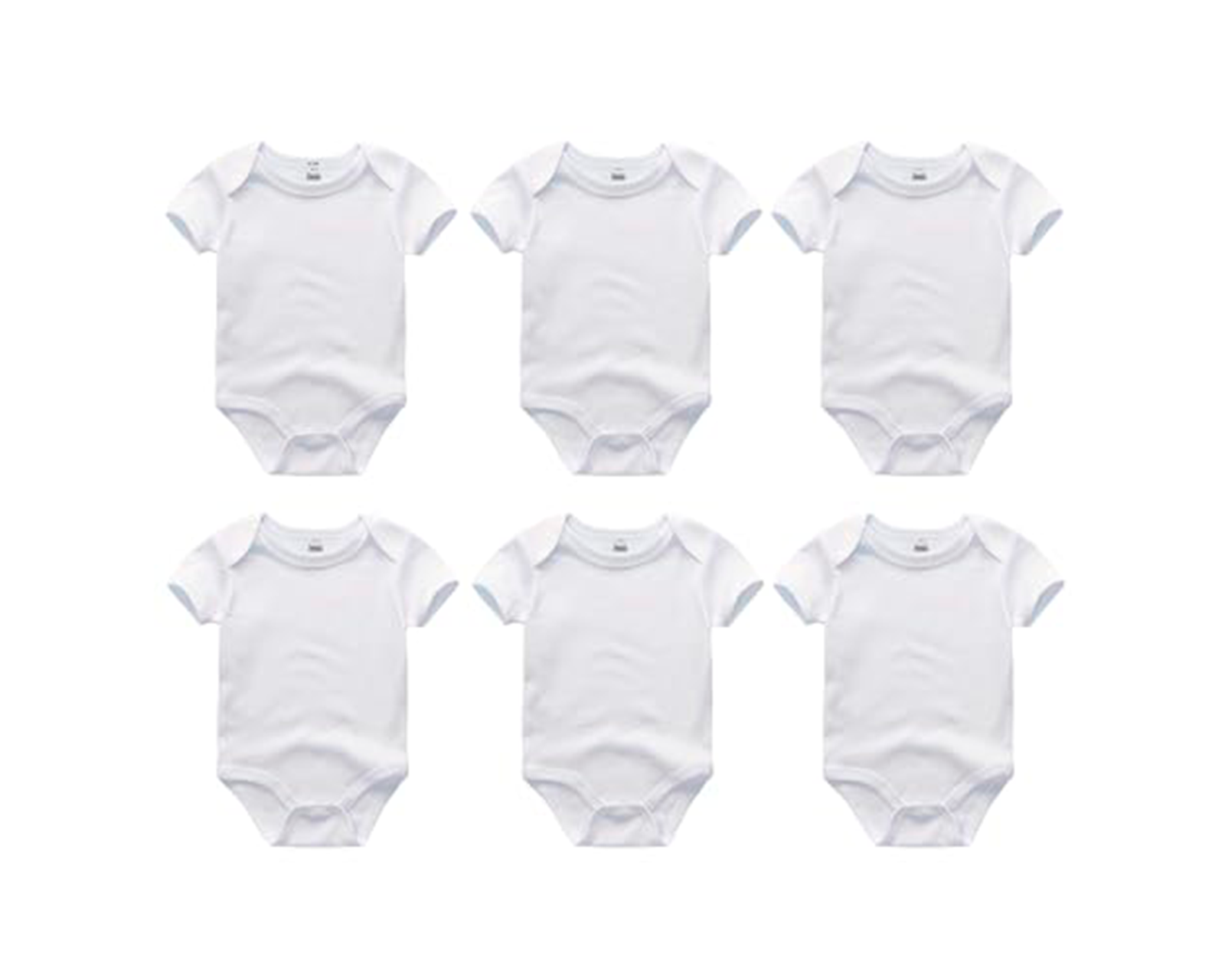 Paquete De 6 Camisas Para Bebé 100% Algodón Unisex Blanco 9-12 Meses Bluelander