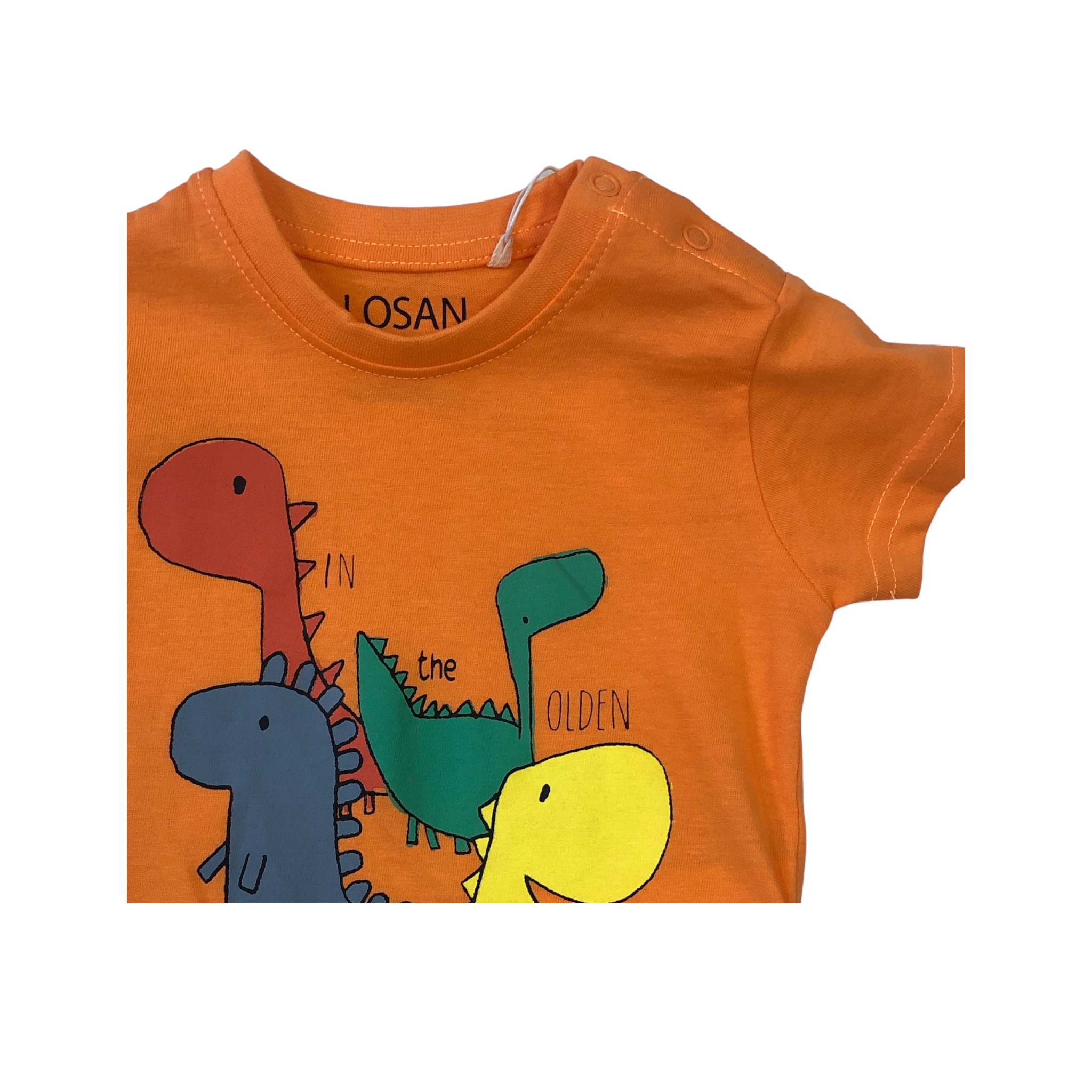 Foto 2 | Playera Dinosaurio In The Olden Days Losan color Naranja para Niño