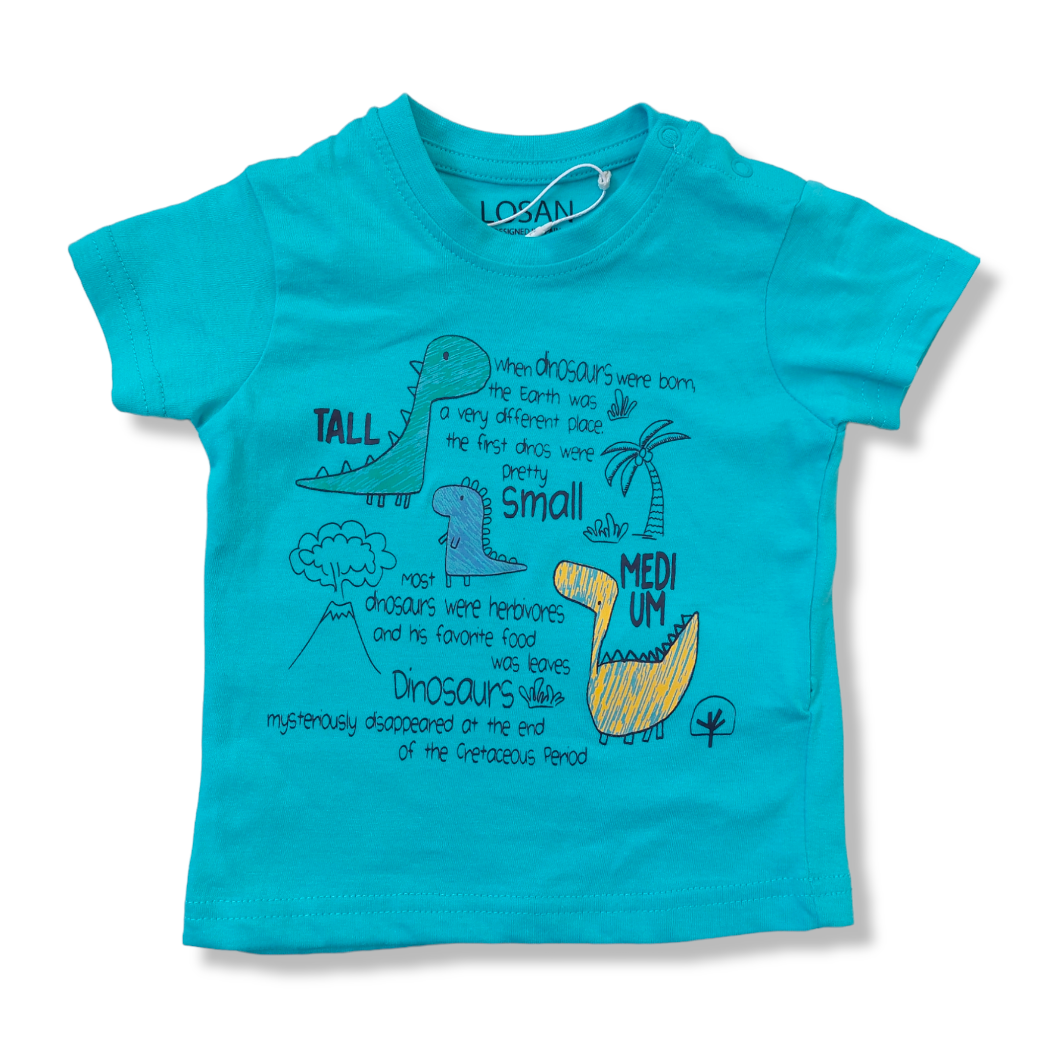 Foto 1 | Playera Dinosaurio Losan 217-1201ALAZU color Azul para Bebé Niño