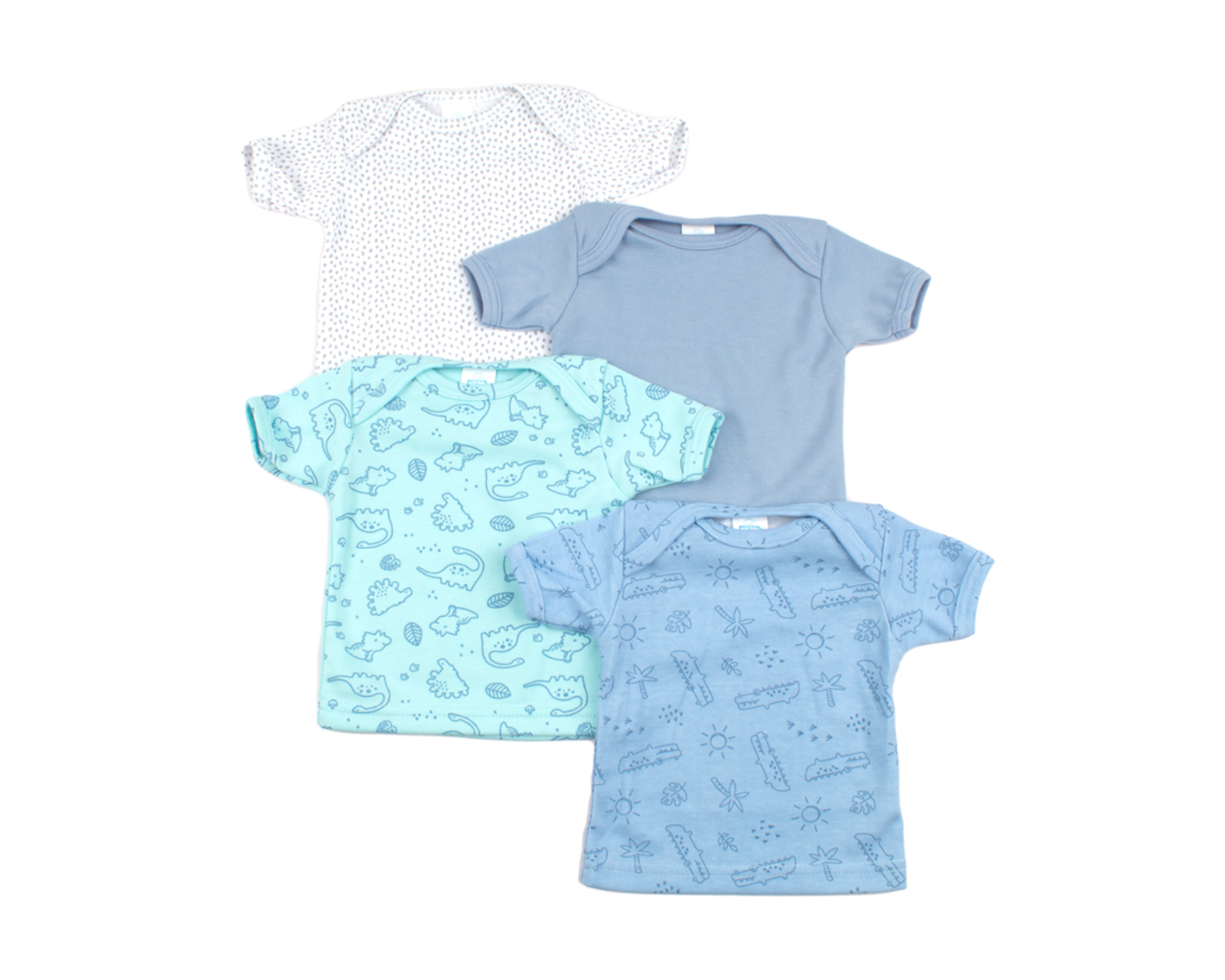 Foto 2 pulgar | Set De Playeras Para Bebé De Manga Corta Baby Mink Bm18m (4 Piezas) Azul