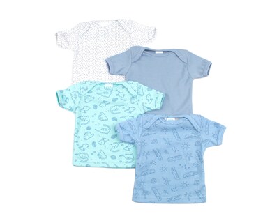 Foto 1 | Set De Playeras Para Bebé De Manga Corta Baby Mink Bm18m (4 Piezas) Azul