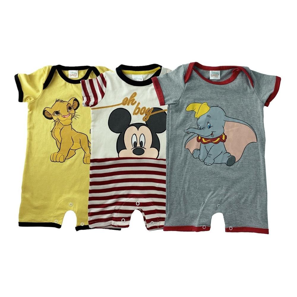 Kit Disney 3 Pañaleros Algodón Simba/Mickey/Dumbo color Amarillo