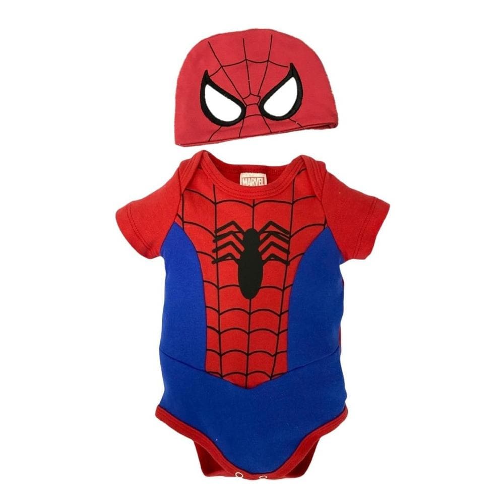 Pañalero Algodón Con Gorro Marvel Spiderman Rojo $448