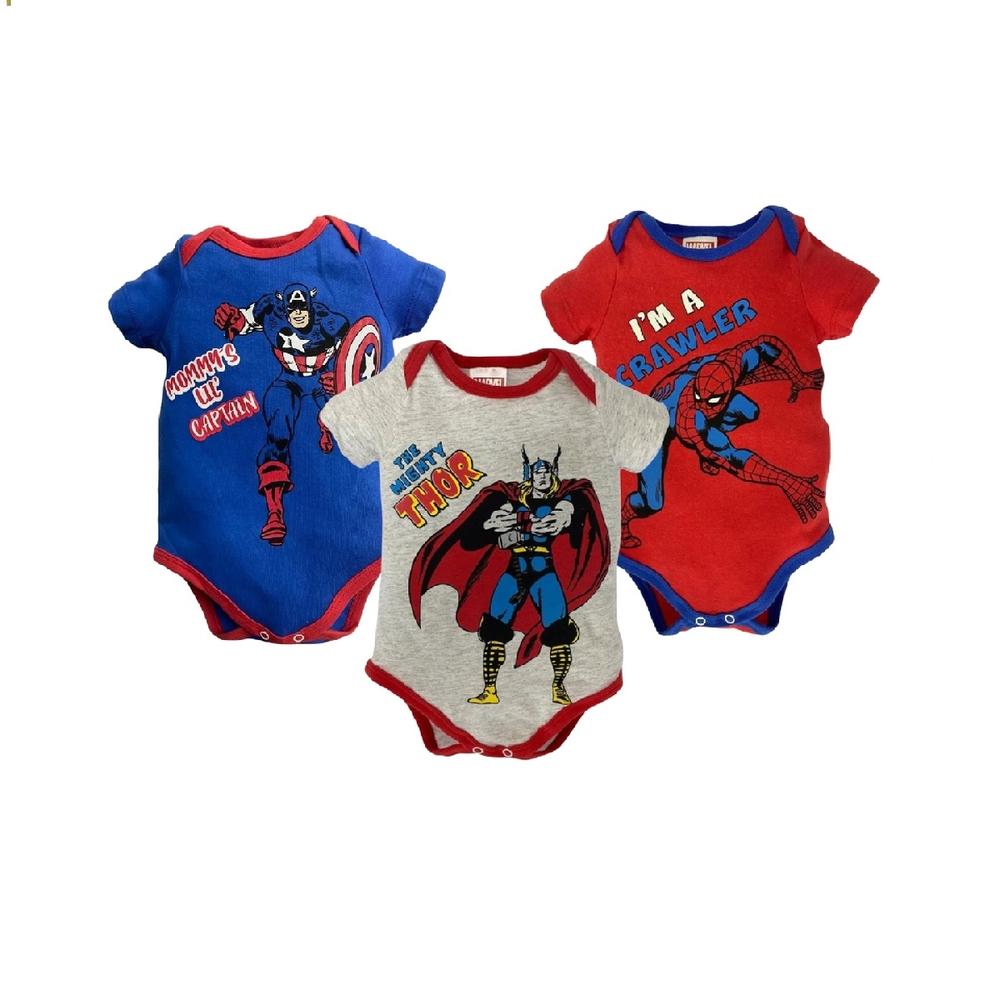 Kit 3 Pañaleros Marvel Capitan America, Thor, Spiderman 3 Piezas