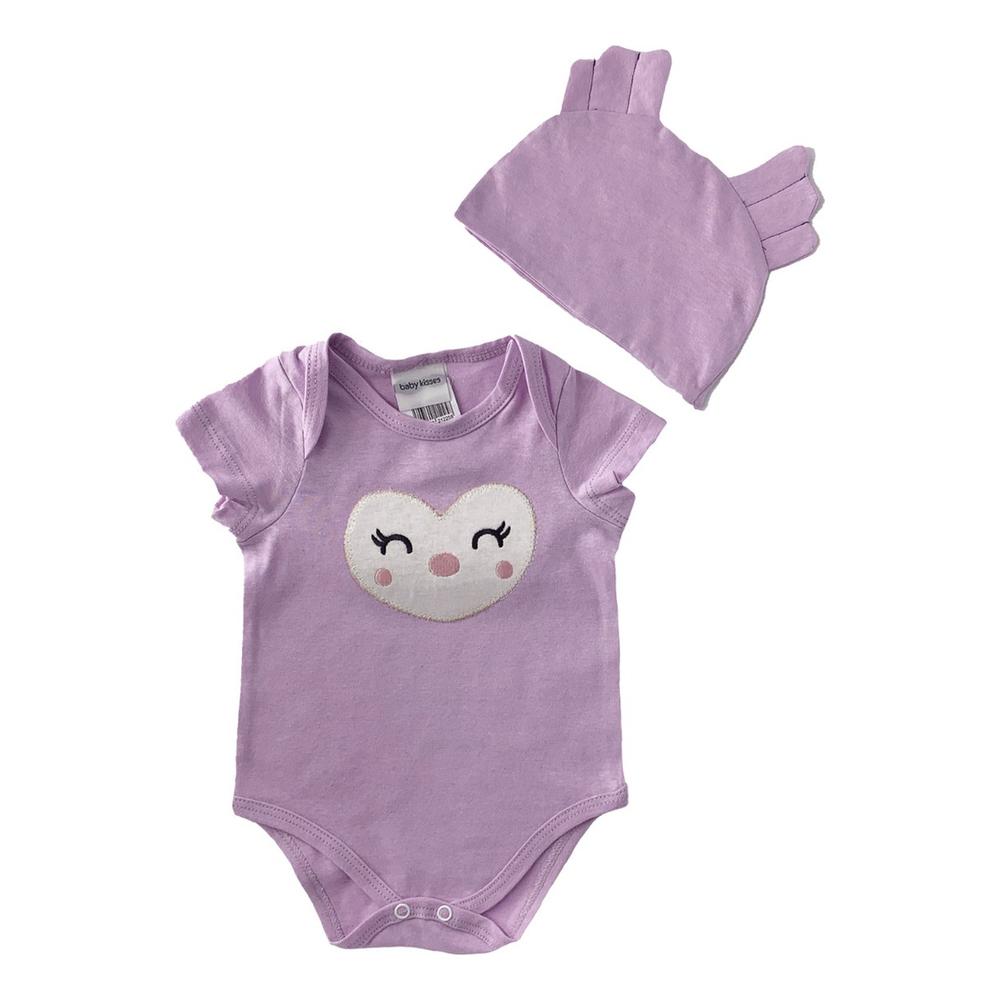 Pañalero Baby Kisses Púrpura con Gorro 2 Piezas para Bebé Niña $429