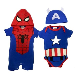 Foto 1 | Kit 2 Pañaleros de Algodón Marvel Spiderman y Capitán América Azules