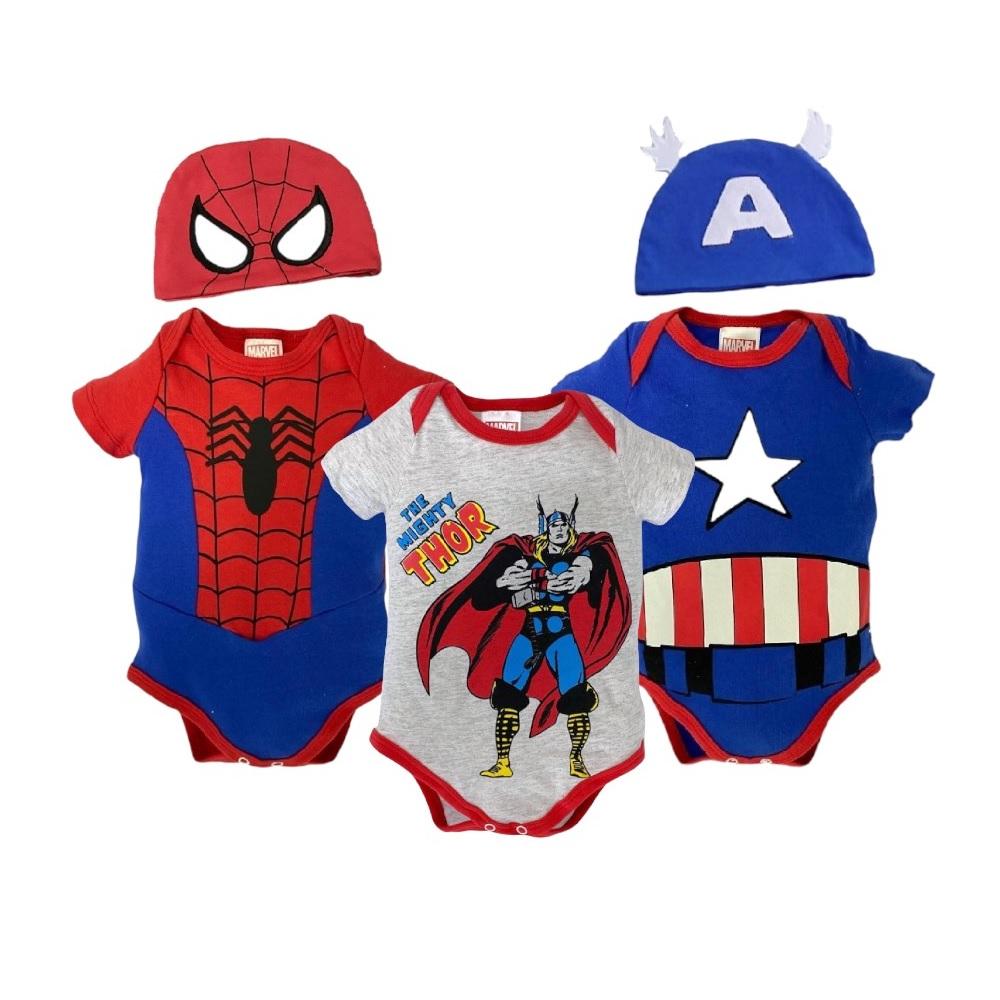 Kit 3 Pañaleros Marvel Spiderman Thor Capitán América Multicolor $1,299