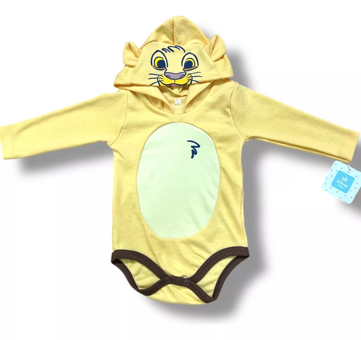 Pañalero Manga Larga Disfraz Con Gorro Bebe Simba Disney