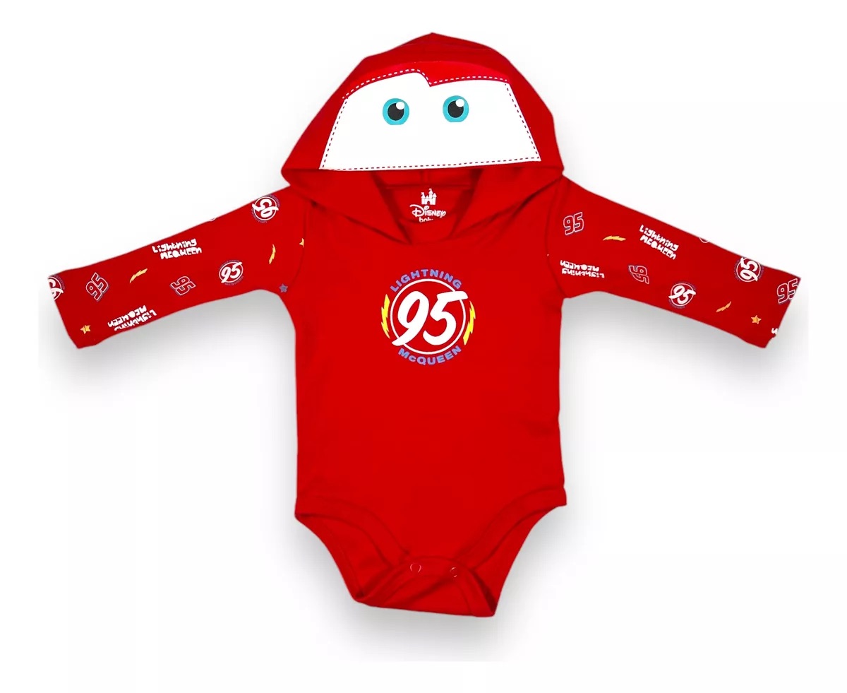 Foto 2 pulgar | Pañalero Manga Larga Disfraz Con Gorro Bebe Rayo Mcqueen Disney