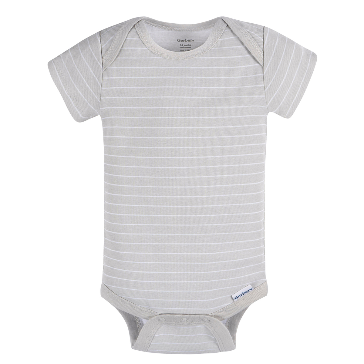 Foto 4 | Pañalero Gerber Essentials Pack 3 Pzs Gris Algodón Ropa Bebé