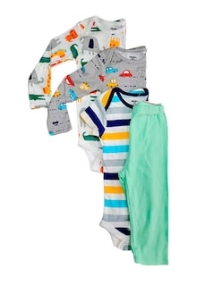Foto 2 | Kit 4 Piezas Bebé Niño Onesies Pañaleros Y Pantalón Multicolor Op226hd