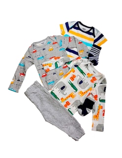 Foto 2 | Kit 5 Piezas Bebé Niño Onesies Pañaleros Pantalón Y Calcetines Multicolor Op223hd