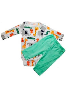 Foto 3 | Kit 2 Piezas Bebé Niño Onesies Pañalero Y Pantalón Multicolor Op224hd