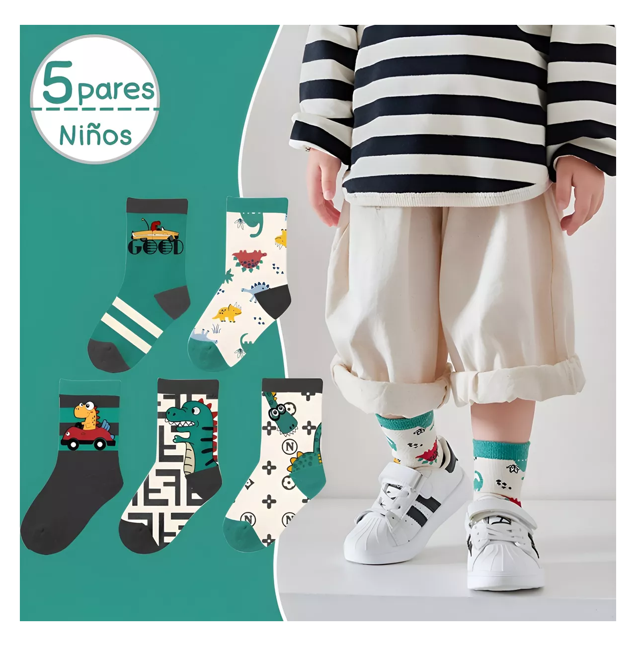 Foto 4 pulgar | Calcetines de Algodón Estilo 2 Xl  - 8 - 12 Años