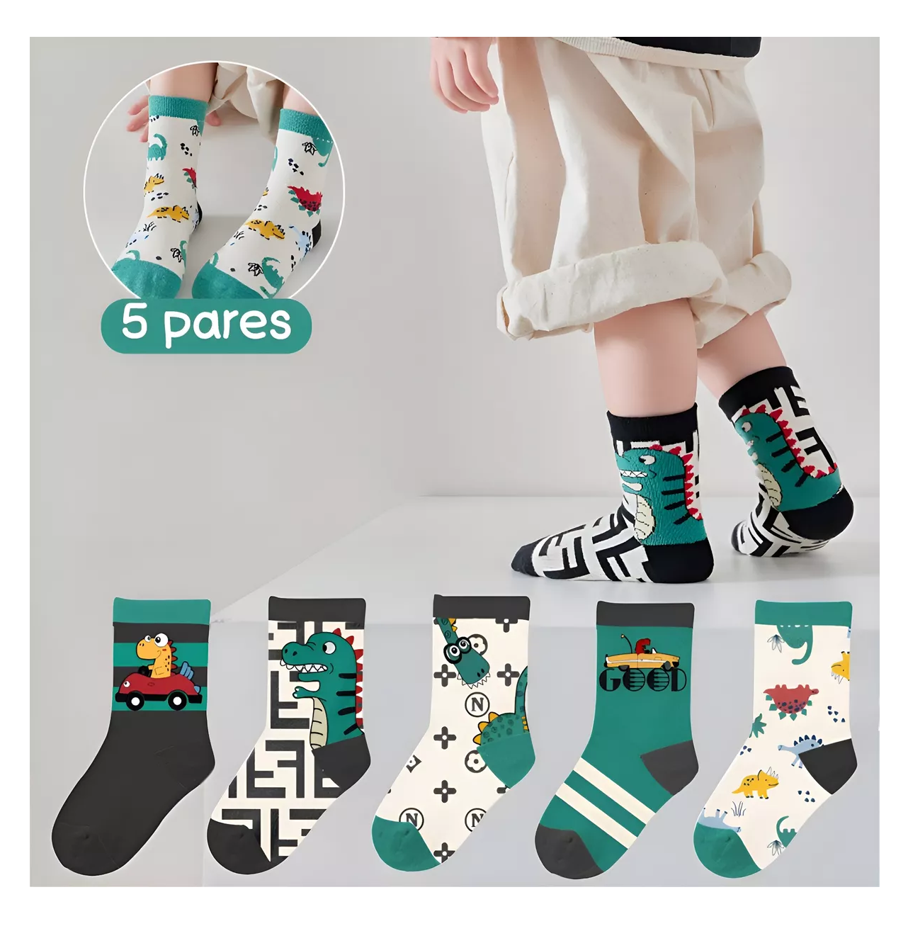 Foto 6 pulgar | Calcetines Belug de Algodón Estilo 2 M 3 - 5 Años