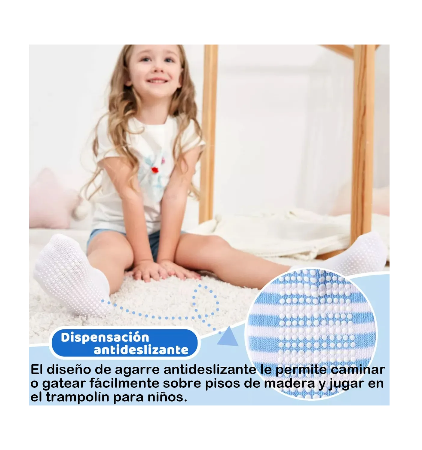 Foto 3 | Calcetines Antiderrapantes Para Niños Calcetas Bebé 12 Pares Azul Blanco Negro
