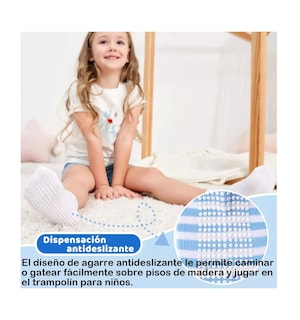 Foto 3 | Calcetines Antiderrapantes Para Niños Calcetas Bebé 12 Pares Azul Blanco Negro