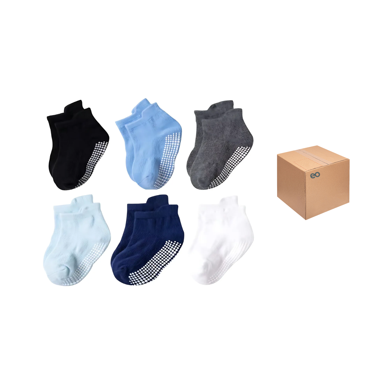 Calcetines para Bebé Eo Safe Imports Antiderrapantes 6 Pares