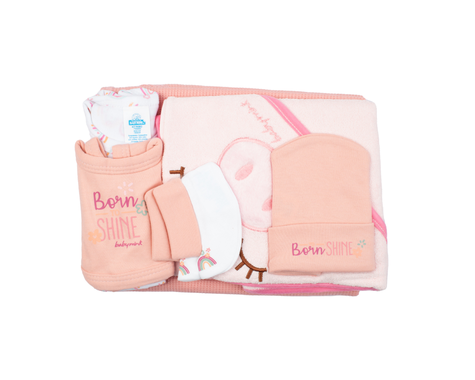 Foto 3 pulgar | Set Baby Shower 7 Pzas Baby Mink BM25M Rosa