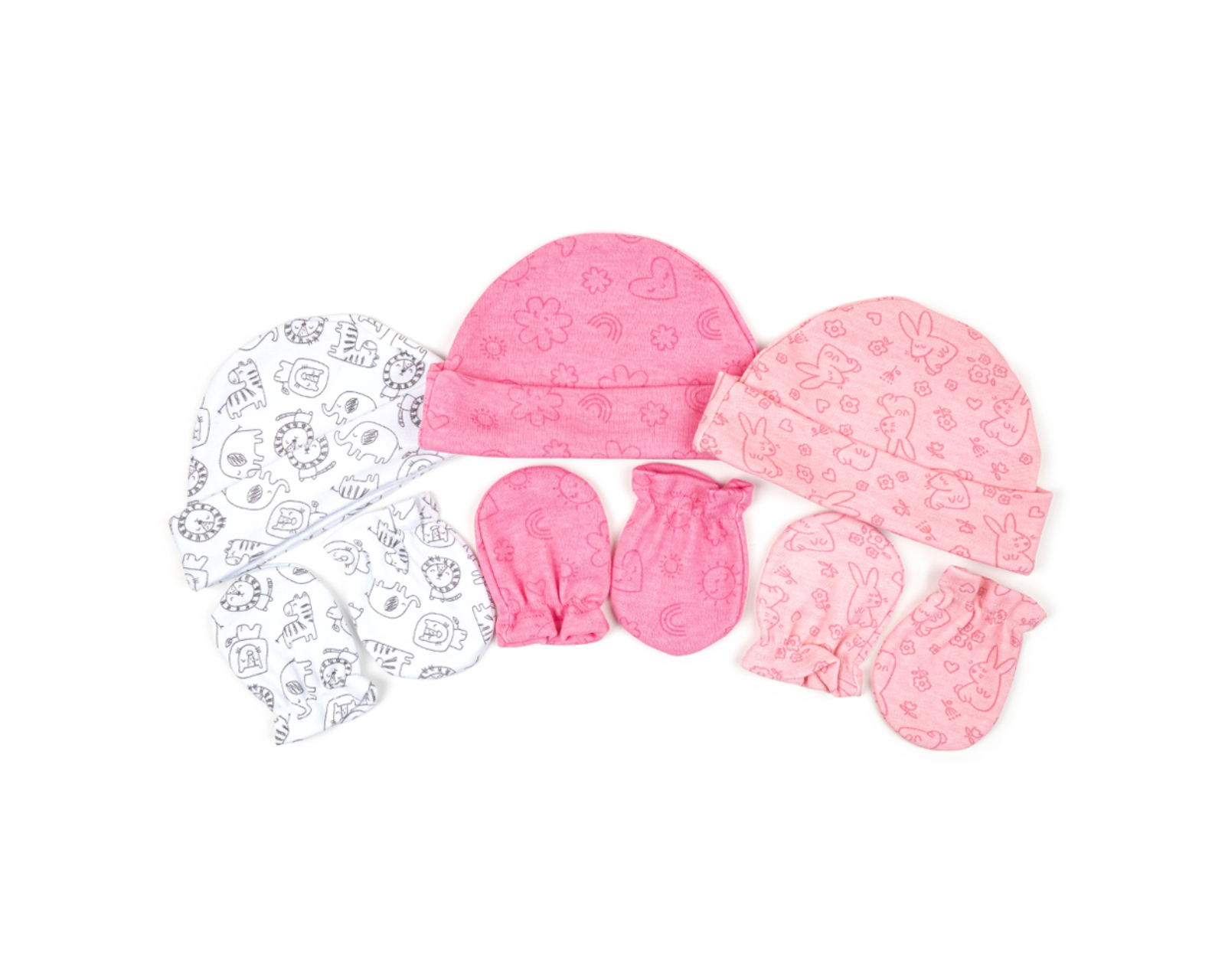 Foto 2 pulgar | Set de Gorro y Manoplas Baby Mink Bm11M color Rosa