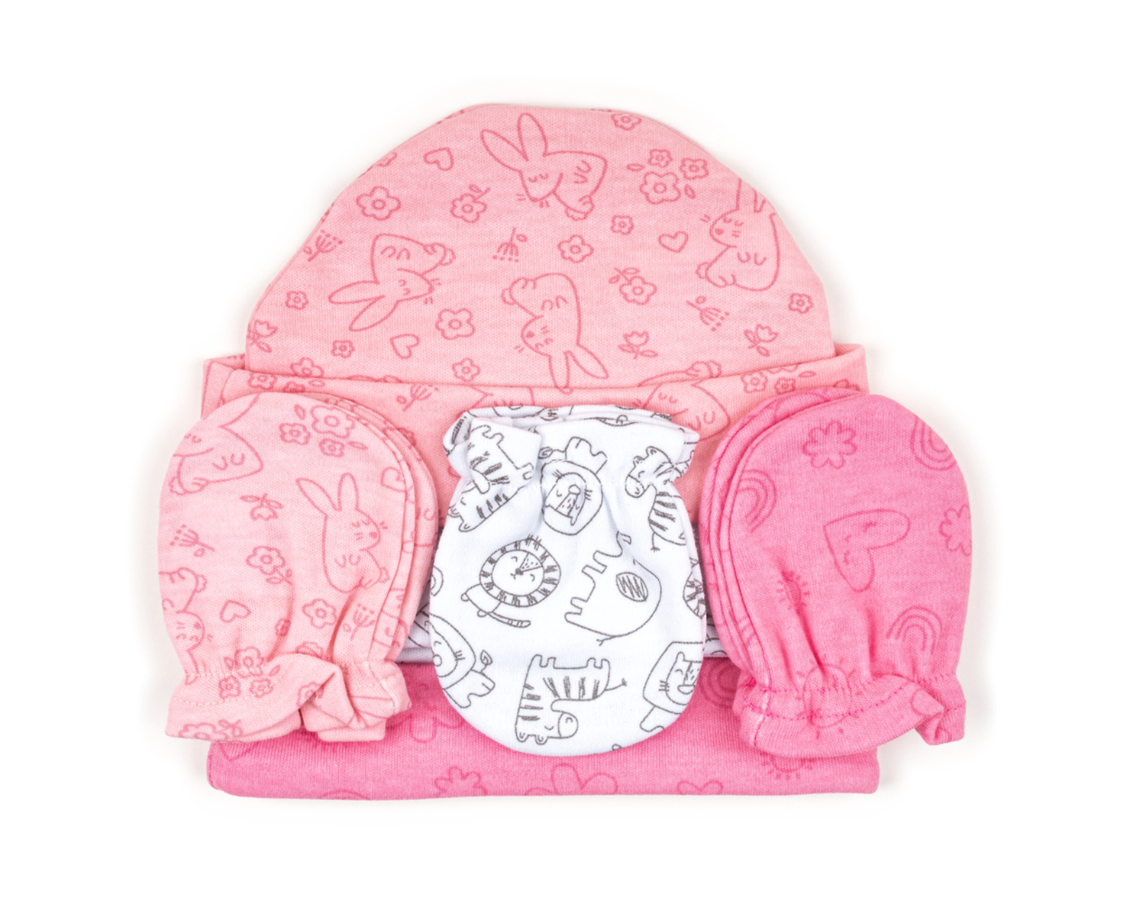 Foto 3 pulgar | Set de Gorro y Manoplas Baby Mink Bm11M color Rosa