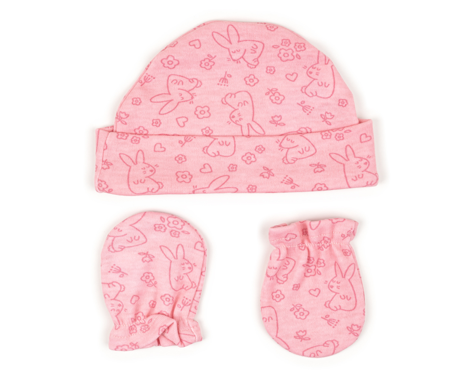 Foto 8 pulgar | Set de Gorro y Manoplas Baby Mink Bm11M color Rosa