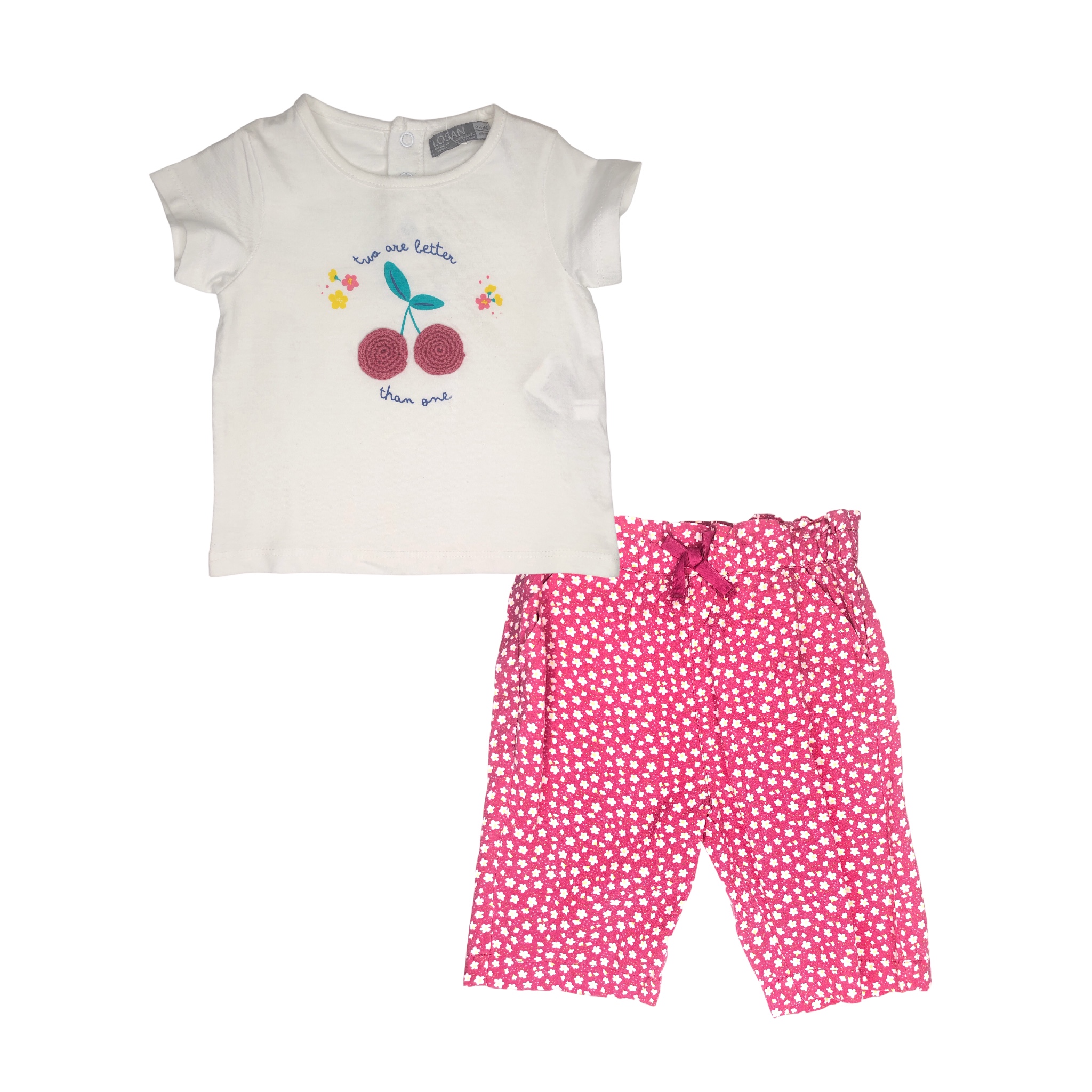 Foto 2 pulgar | Conjunto Pantalón + Camiseta Losan Multicolor para Bebé Niña 2 Piezas