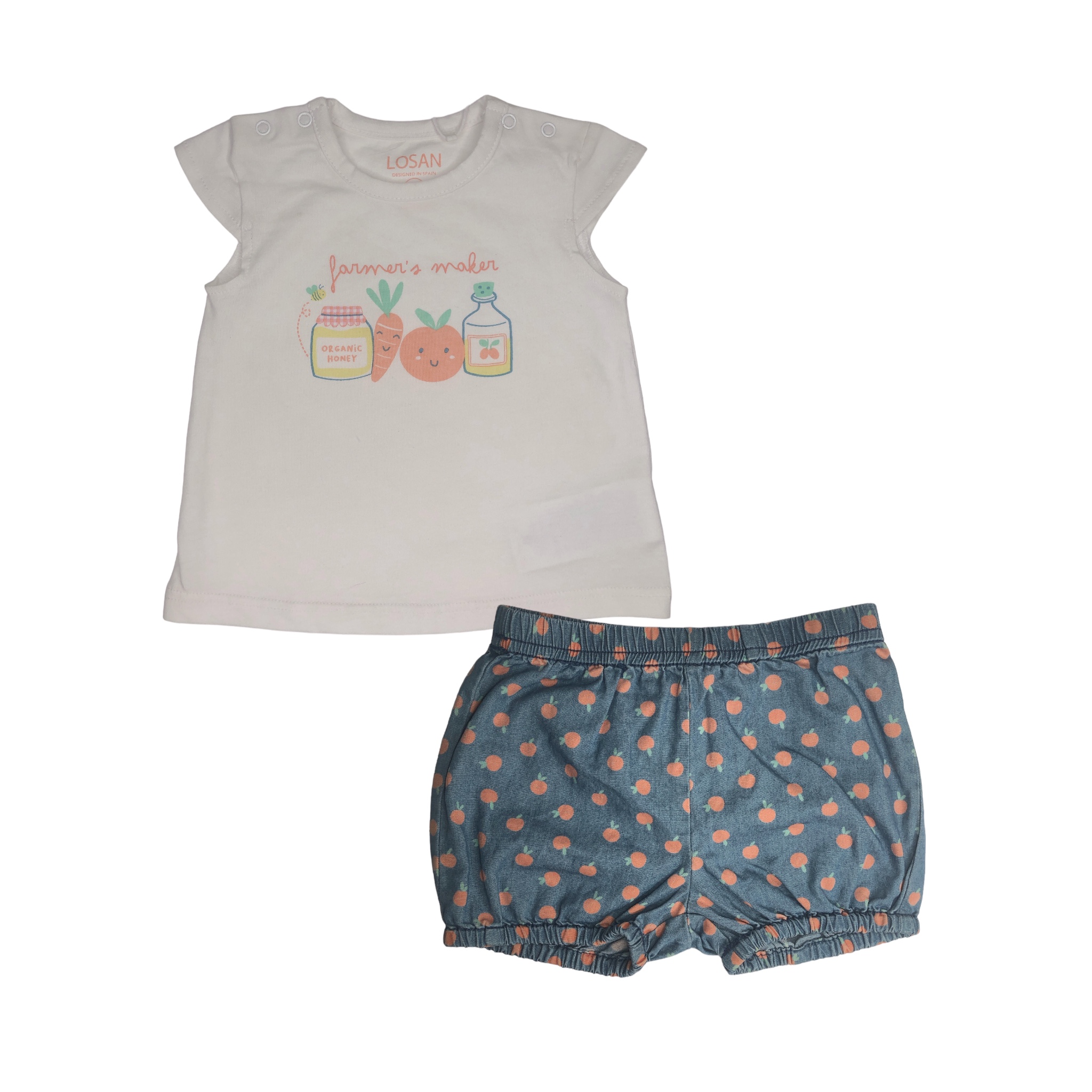 Conjunto Losan de Camiseta y Short para Bebé Niña