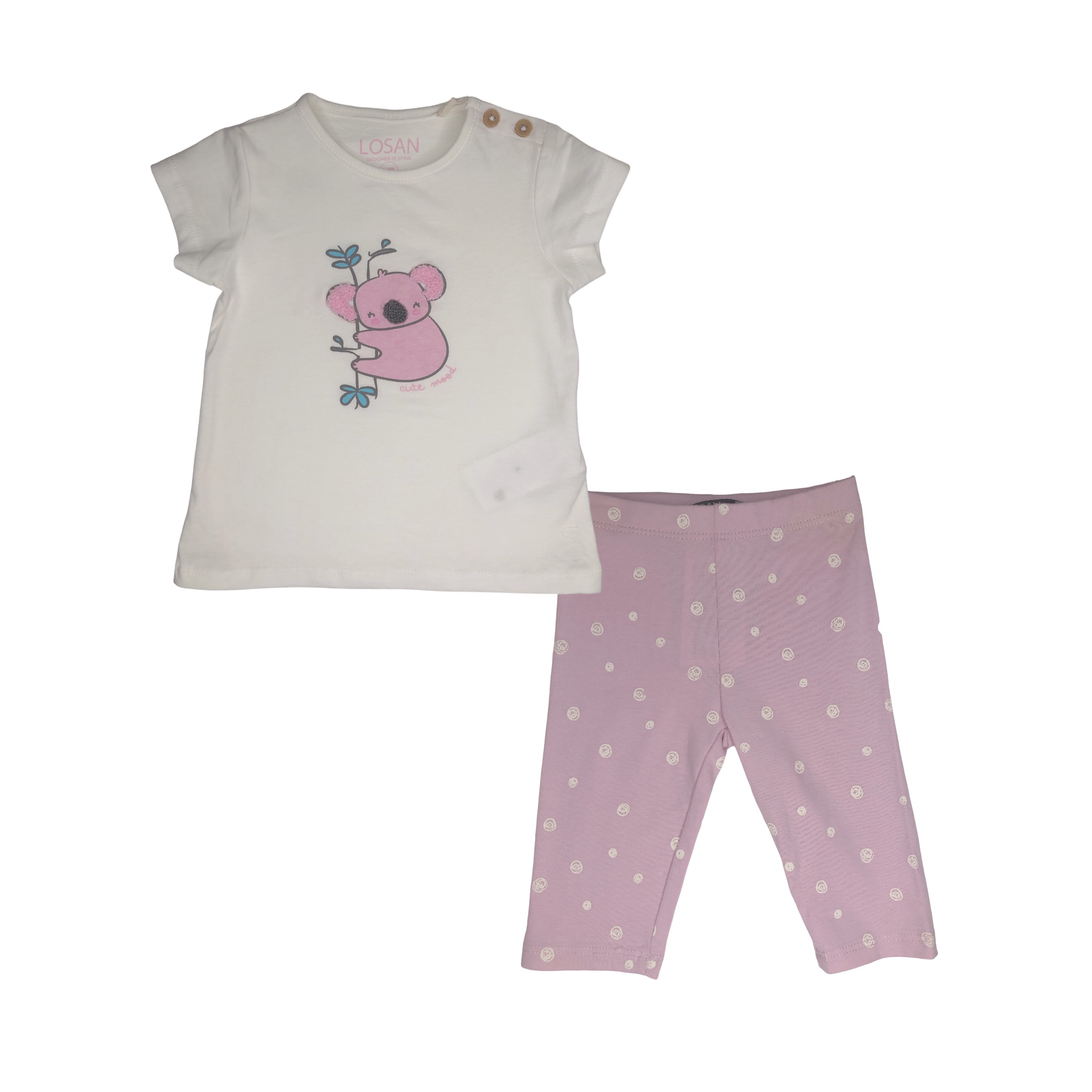 Foto 2 pulgar | Conjunto Losan 218-8011AL de Camiseta Koala y Legging para Bebé Niña