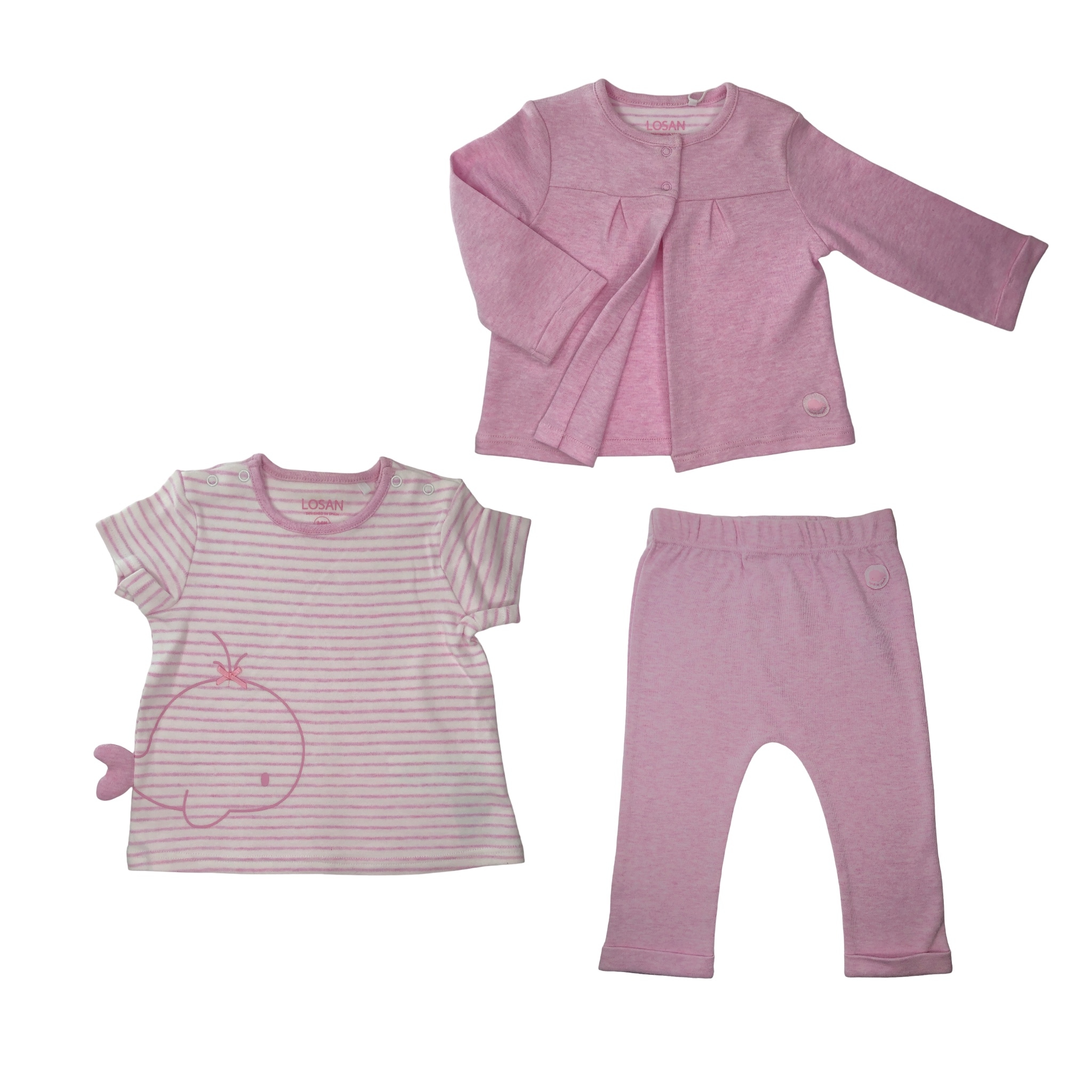 Conjunto Losan de Cárdigan 21W-8001AL color Rosa para Bebé Niña $1,099