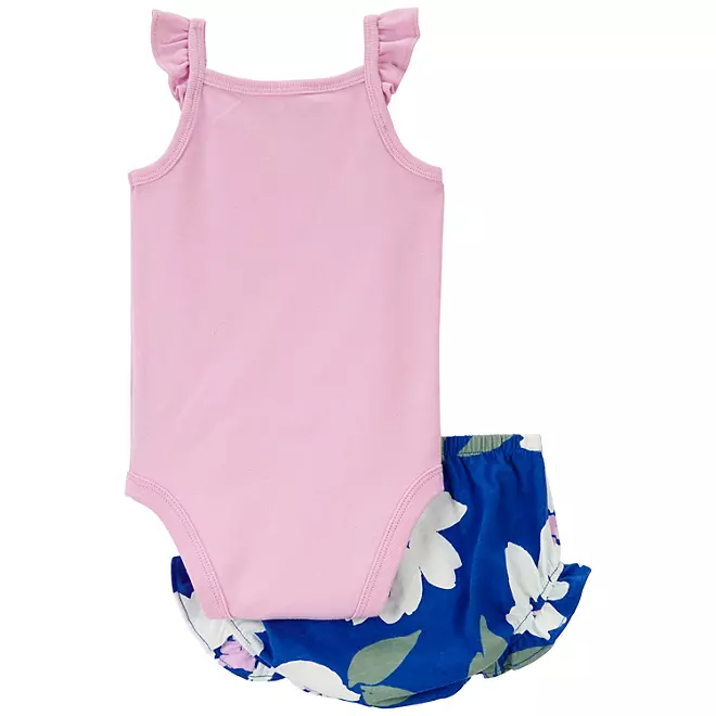 Foto 2 | Conjunto Carter's De 3 Piezas Set Bebe Niña Con Cubrepañal Red Flores Azul