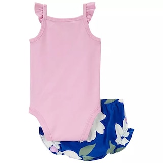 Foto 2 | Conjunto Carter's De 3 Piezas Set Bebe Niña Con Cubrepañal Red Flores Azul