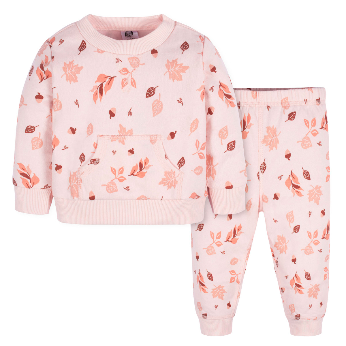 Foto 2 pulgar | Conjunto Gerber Ropa Sudadera Y Pantalón Bebe Rosa 2 Piezas