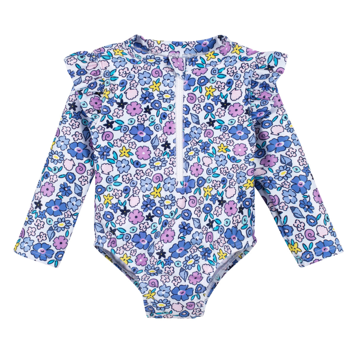 Foto 2 pulgar | Traje De Baño Gerber 1 Pieza Morado Azul Upf 50+ Bebe