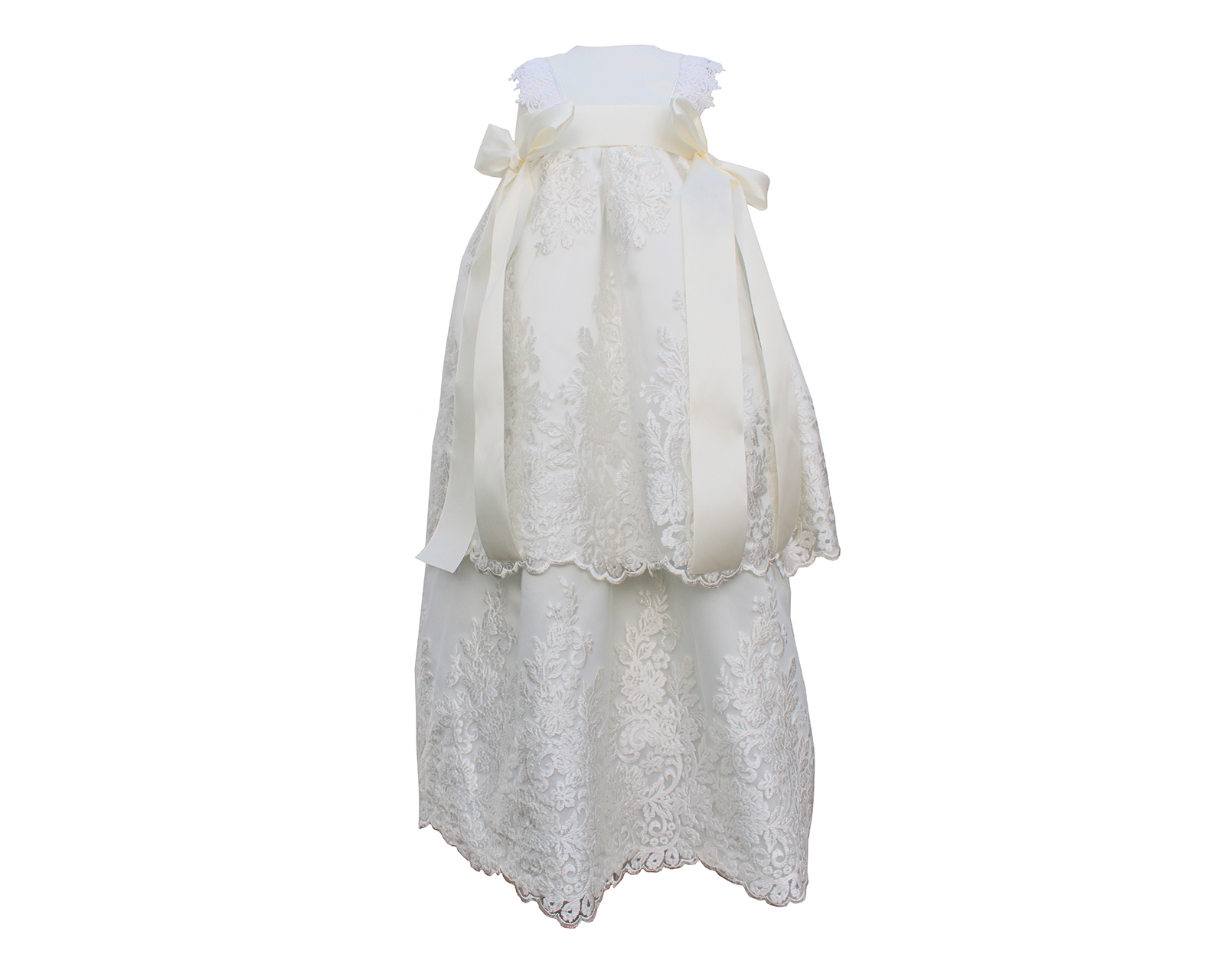 Foto 1 | Ropón Para Bebé Niña Bautizo Carana Off White Desmontable Iceberg Listónes En Cintura Talla Única