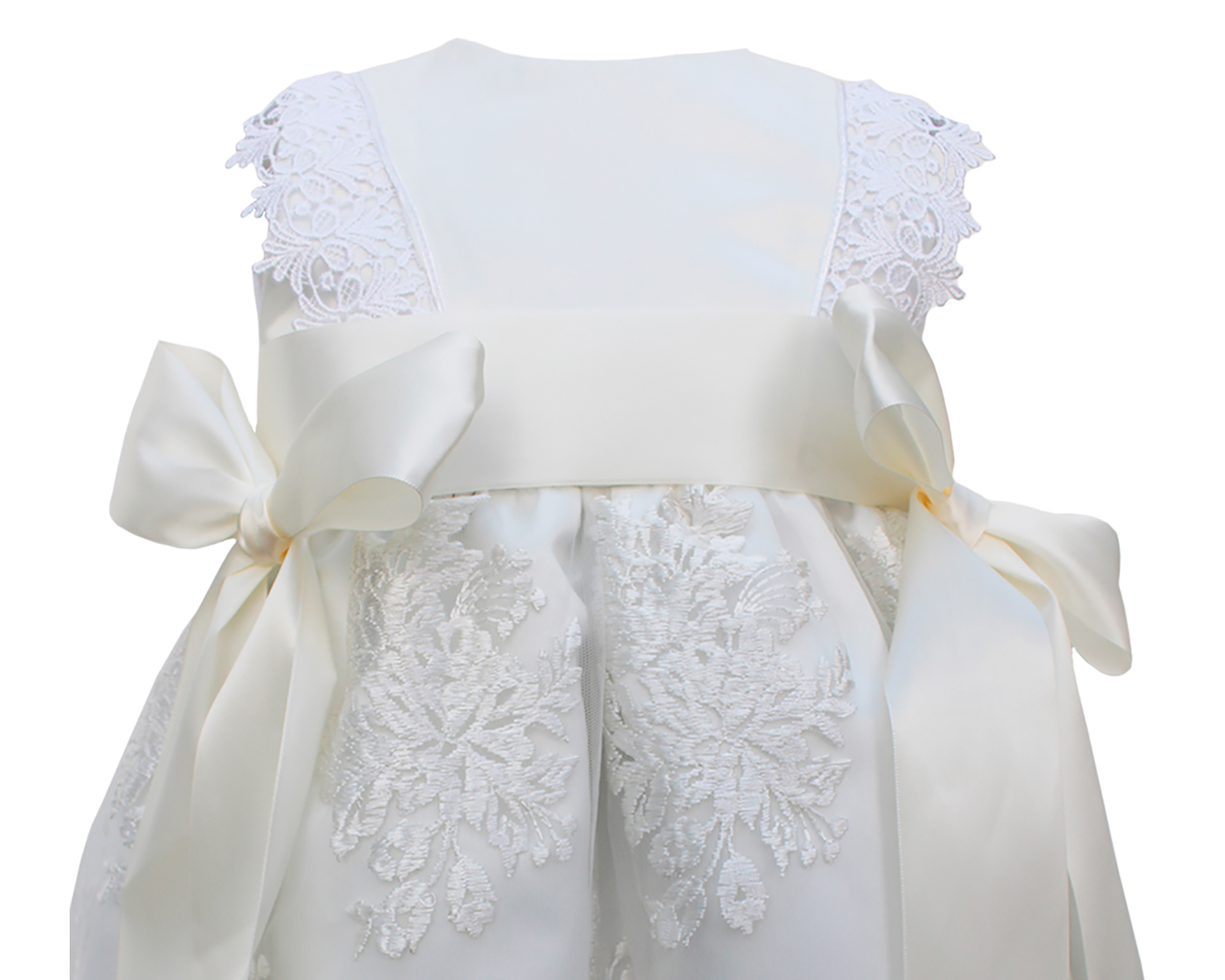 Foto 3 | Ropón Para Bebé Niña Bautizo Carana Off White Desmontable Iceberg Listónes En Cintura Talla Única