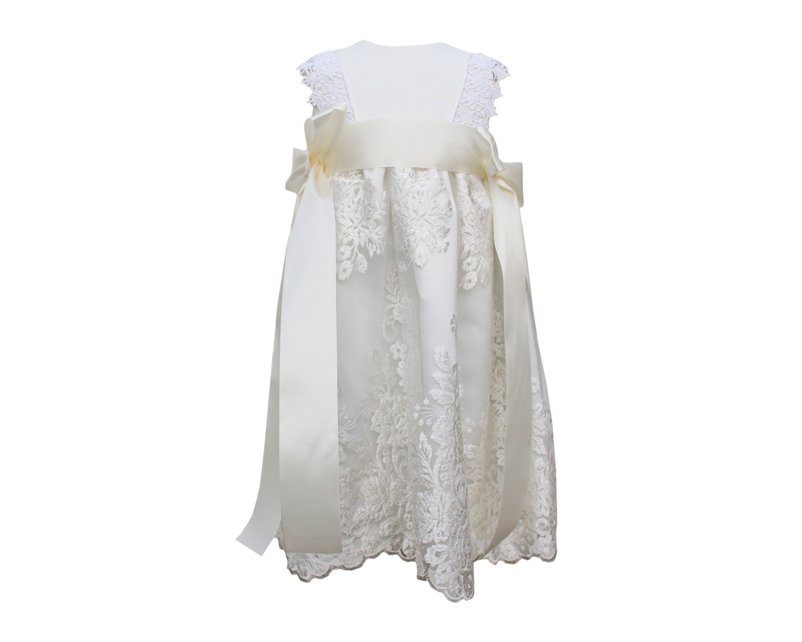 Foto 6 | Ropón Para Bebé Niña Bautizo Carana Off White Desmontable Iceberg Listónes En Cintura Talla Única