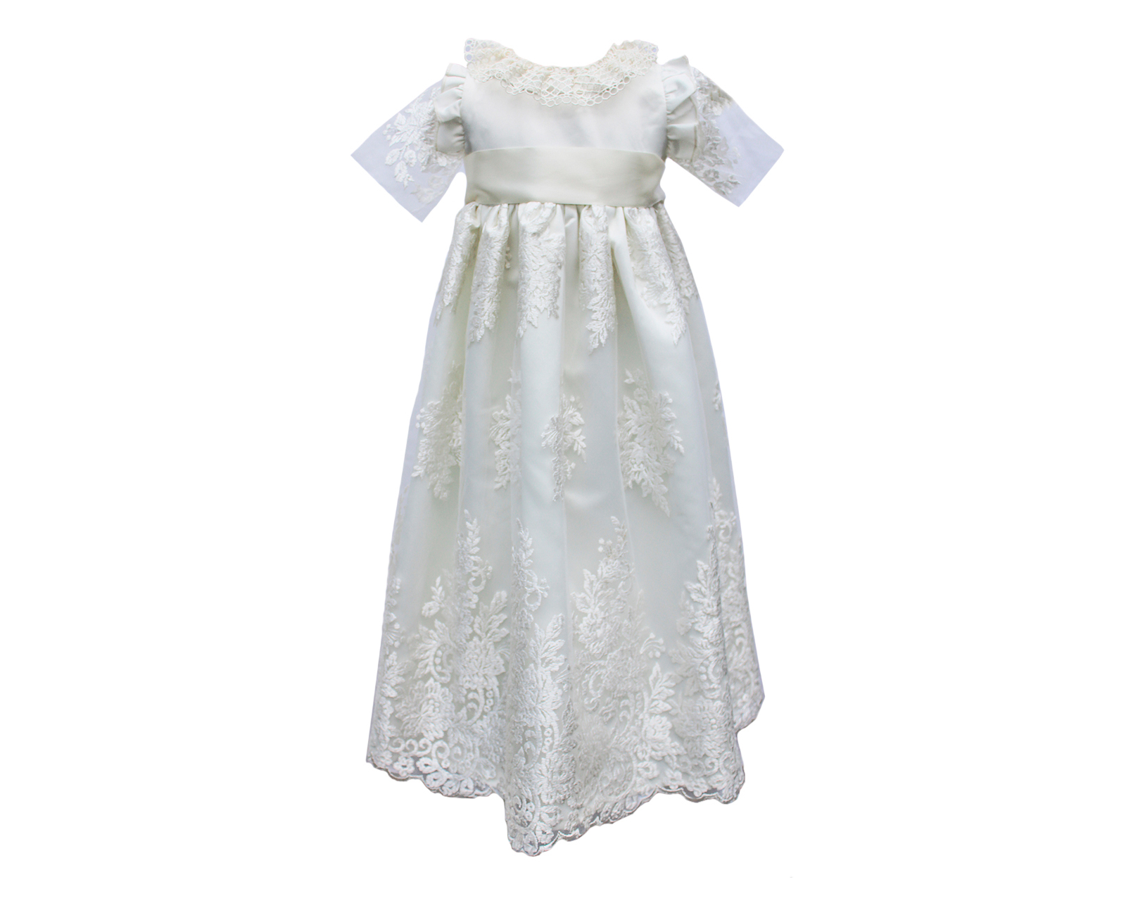 Foto 1 | Ropón para Bebé Niña Bautizo Carana Bordado Iceberg 1 Pieza Guipur Cuello y Mangas Off White Talla Única