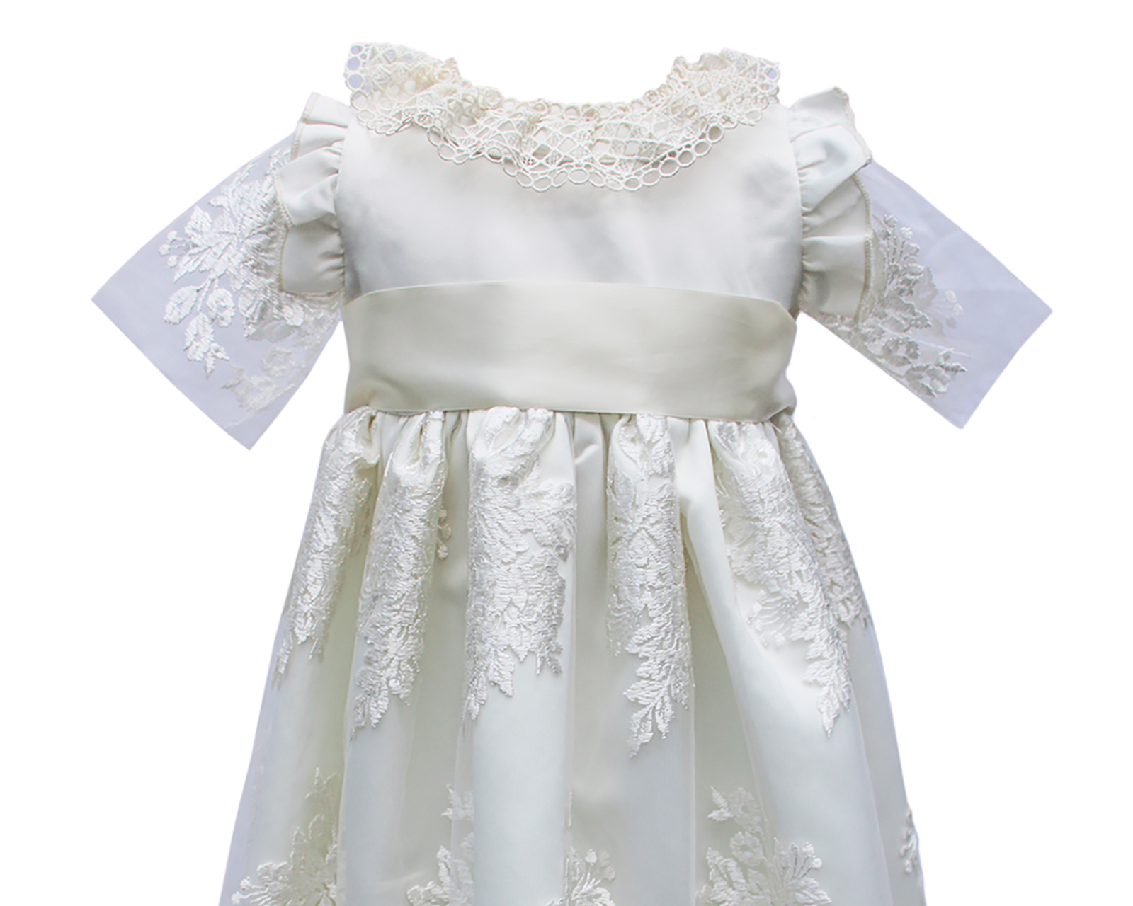Foto 3 | Ropón para Bebé Niña Bautizo Carana Bordado Iceberg 1 Pieza Guipur Cuello y Mangas Off White Talla Única
