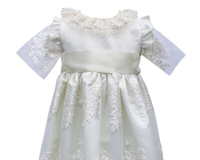 Foto 3 | Ropón para Bebé Niña Bautizo Carana Bordado Iceberg 1 Pieza Guipur Cuello y Mangas Off White Talla Única
