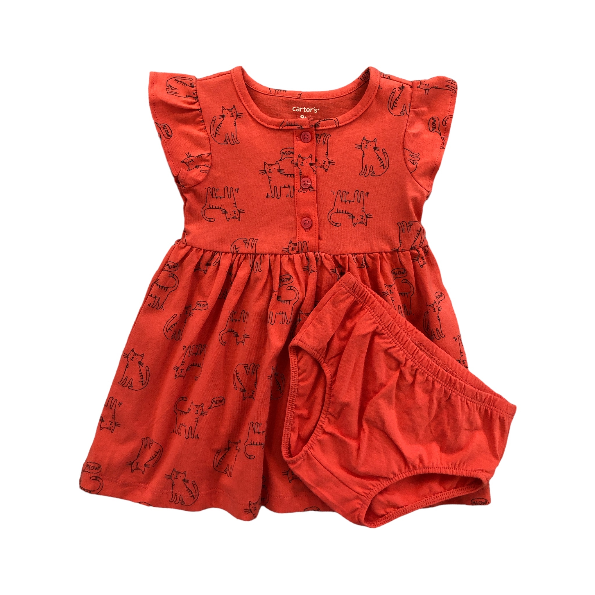 Vestido Meow Carter’s 16877610 color Coral Estampado Gatitos $469