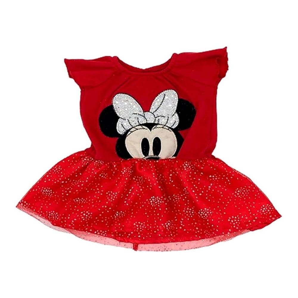 Vestido Disney 2121-3 Minnie Rojo Algodón con Bordado 