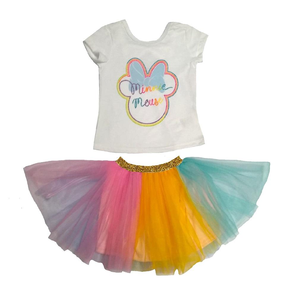 Foto 5 pulgar | Kit Vestido/ Mameluco/ Conjunto con Tutú Multicolor Minnie 3 Piezas