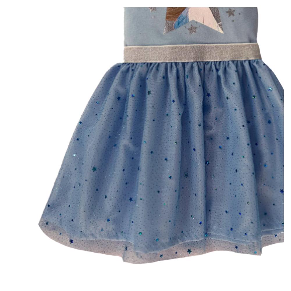 Foto 4 pulgar | Vestido de Algodón Disney Azul con Estampado Elsa